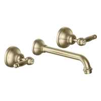 Merino Lever Wall Basin Set - 4 Star - 1/4 Turn Ceramic Brushed Gold (Lf)