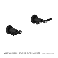 Merino Lever Washing Machine Cocks - Pair - 1/4 Turn Ceramic Brushed Black Sapphire