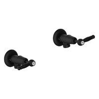 Merino Lever Washing Machine Cocks - Pair - 1/4 Turn Ceramic Matt Black