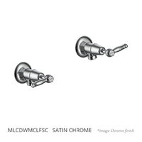 Merino Lever Washing Machine Cocks - Pair - 1/4 Turn Ceramic Satin Chrome