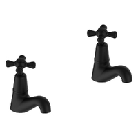 Merino Cross Pillar Cocks - 4 Star - Pair - Jumper Valve Matt Black (Lf)