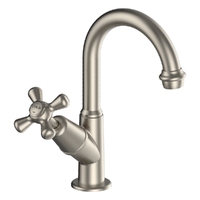 Merino Cross Swivel Pillar Tap - 4 Star - Jumper Valve Brushed Nickel (Lf)
