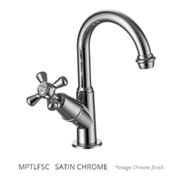 Merino Cross Swivel Pillar Tap - 4 Star - Jumper Valve Satin Chrome (Lf)