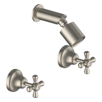 Merino Cross Shower Set - Sileno Shower - 3 Star - Jumper Valve Brushed Nickel