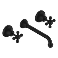 Merino Cross Wall Spa Set - Jumper Valve Matt Black