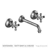 Merino Cross Wall Spa Set - Jumper Valve Matt White &amp; Chrome