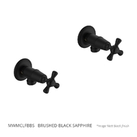 Merino Cross Washing Machine Cocks - Pair - Jumper Valve Brushed Black Sapphire