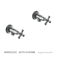 Merino Cross Washing Machine Cocks - Pair - Jumper Valve Satin Chrome