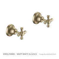 Merino Cross Wall Top Assembly - Jumper Valve Matt White &amp; Gold (Lf)