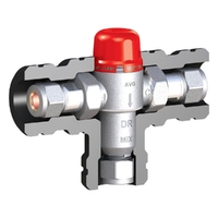 Temperature Control Valve with Insulation Lead Free Red Cap AVG