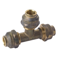 Tee Brass Flared Compression Triple Union