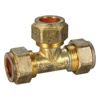 Tee Brass Copper Compression Triple Union