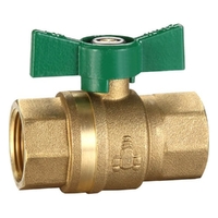 Ball Valve Dual Approved Butterfly Handle FI x FI Brass Body Brass Water & Gas