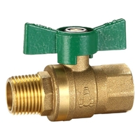 Ball Valve Dual Approved Butterfly Handle MI x FI Brass Body Brass Water & Gas