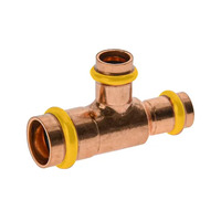 20mm X 15mm X (15mm Centre) Reducing Tee Gas Copper Press