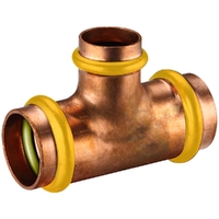 20mm X 20mm X (15mm Centre) Reducing Tee Gas Copper Press