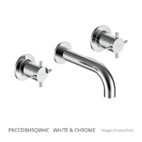 Park Cross Bath Set - 3/4 Turn Ceramic  White &amp; Chrome