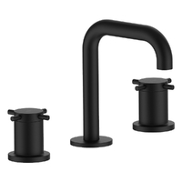 Park Cross Basin Set - Fixed Spout - 6 Star - 3/4 Turn Ceramic Matt Black (Lf)