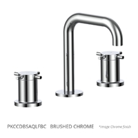 Park Cross Basin Set - Fixed Spout - 4 Star - 3/4 Turn Ceramic Brushed Chrome (Lf)