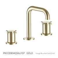 Park Cross Basin Set - Swivel Spout - 6 Star - 3/4 Turn Ceramic Gold (Lf)