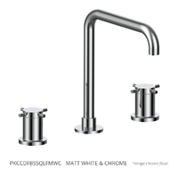 Park Cross Hob Sink Set - 4 Star - 3/4 Turn Ceramic Matt White &amp; Chrome (Lf)