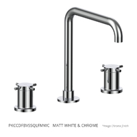 Park Cross Vanitee Sink Set - 4 Star - 3/4 Turn Ceramic Matt White &amp; Chrome (Lf)