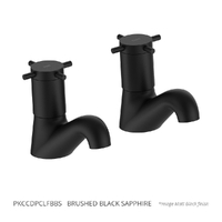 Park Cross Pillar Cocks - 4 Star - Pair - 3/4 Turn Ceramic Brushed Black Sapphire (Lf)