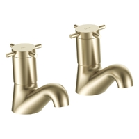 Park Cross Pillar Cocks - 4 Star - Pair - 3/4 Turn Ceramic Brushed Gold (Lf)