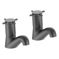 Park Cross Pillar Cocks - 4 Star - Pair - 3/4 Turn Ceramic Gunmetal (Lf)