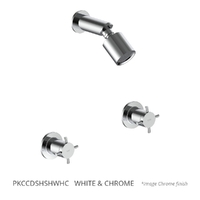Park Cross Shower Set - Sileno Shower - 3 Star - 3/4 Turn Ceramic  White &amp; Chrome