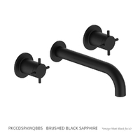 Park Cross Wall Spa Set - 3/4 Turn Ceramic Brushed Black Sapphire