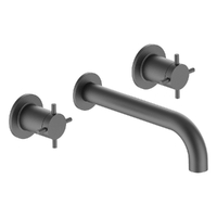 Park Cross Wall Basin Set - 4 Star - 3/4 Turn Ceramic Gunmetal (Lf)