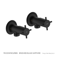 Park Cross Washing Machine Cocks - Pair - 3/4 Turn Ceramic Brushed Black Sapphire