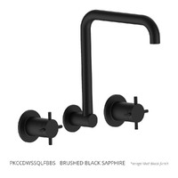 Park Cross Wall Sink/Laundry Set - 4 Star - 3/4 Turn Ceramic Brushed Black Sapphire (Lf)