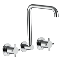 Park Cross Wall Sink/Laundry Set - 4 Star - 3/4 Turn Ceramic Chrome (Lf)