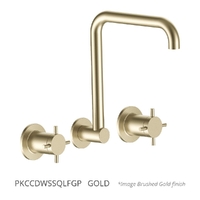 Park Cross Wall Sink/Laundry Set - 4 Star - 3/4 Turn Ceramic Gold (Lf)