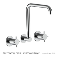 Park Cross Wall Sink/Laundry Set - 4 Star - 3/4 Turn Ceramic  White &amp; Chrome (Lf)