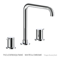 Park Pin Hob Sink Set - 4 Star - 1/4 Turn Ceramic  White &amp; Chrome (Lf)