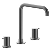Park Pin Vanitee Sink Set - 4 Star - 1/4 Turn Ceramic Gunmetal (Lf)