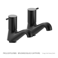Park Pin Pillar Cocks - 4 Star - Pair - 1/4 Turn Ceramic Brushed Black Sapphire (Lf)