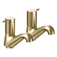 Park Pin Pillar Cocks - 4 Star - Pair - 1/4 Turn Ceramic Brushed Gold (Lf)