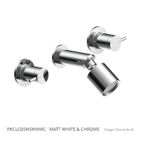 Park Pin Shower Set - Sileno Shower - 3 Star - 1/4 Turn Ceramic Matt White &amp; Chrome