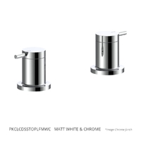 Park Pin Sink Top Assembly - 1/4 Turn Ceramic - Matt White Chrome (Lf)