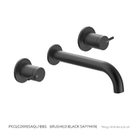 Park Pin Wall Basin Set - 4 Star - 1/4 Turn Ceramic Brushed Black Sapphire (Lf)