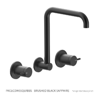 Park Pin Wall Sink/Laundry Set - 4 Star - 1/4 Turn Ceramic Brushed Black Sapphire (Lf)