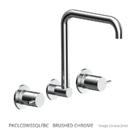Park Pin Wall Sink/Laundry Set - 4 Star - 1/4 Turn Ceramic Brushed Chrome (Lf)