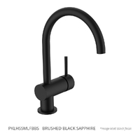 Park Horizontal Sink Mixer - Gooseneck Spout - 4 Star Brushed Black Sapphire (Lf)