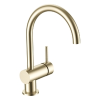 Park Horizontal Sink Mixer - Gooseneck Spout - 4 Star Brushed Gold (Lf)