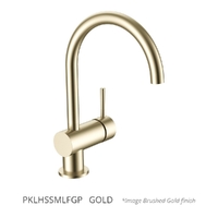 Park Horizontal Sink Mixer - Gooseneck Spout - 4 Star Gold (Lf)