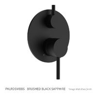 Park Rotary Diverter Wall Mixer Brushed Black Sapphire